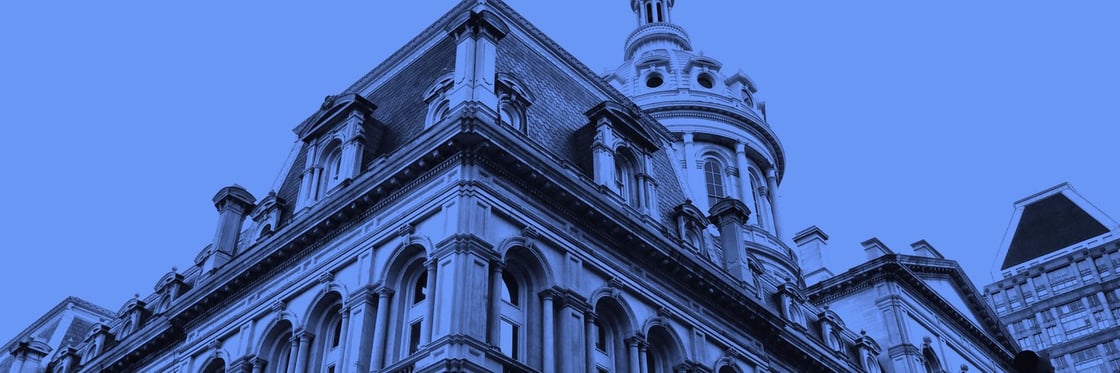 City Hall rendered in blue