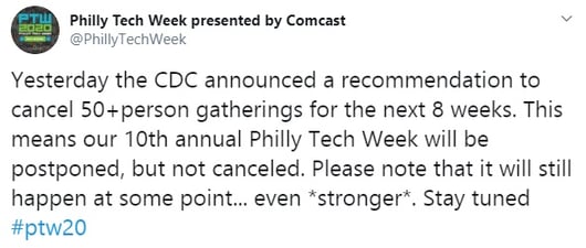 2020-03-16 16_24_09-Philly Tech Week presented by Comcast on Twitter_ _Yesterday the CDC announced a