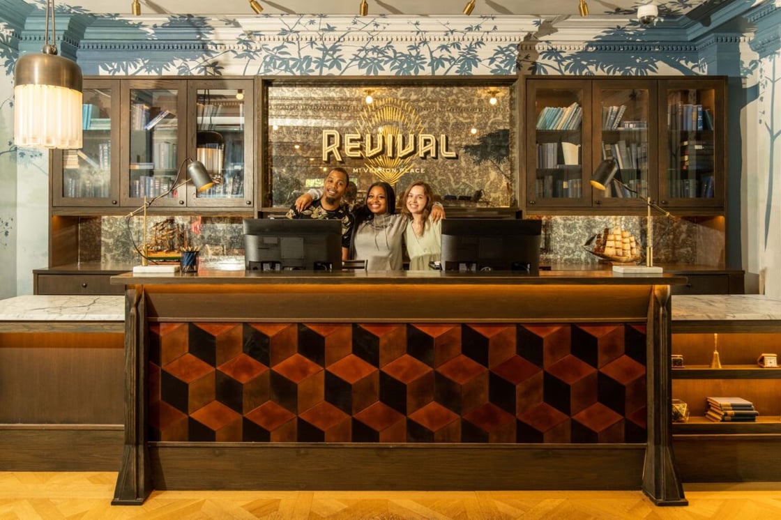 Hotel Revival's front desk